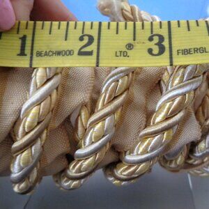 Gold Twist Cord with Tape Fringe Trim 5 yards